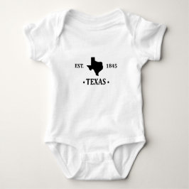 Body Para Bebê Texas mapeia preto no estado de estrela solitária