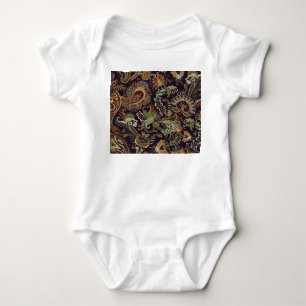 Body Para Bebê Têxtil Colorido de Paisley: Design de Vintagem Étn