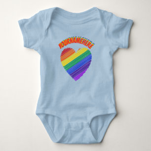 Body Para Bebê Texto Arco-Íris Arco-Íris Cardíaco Bebê Bodyfato