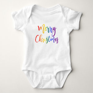 Body Para Bebê Texto Colorido do Arco-Íris LGBTQ Orgulho gay Nat