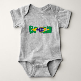Body Para Bebê texto da bandeira de Brasil