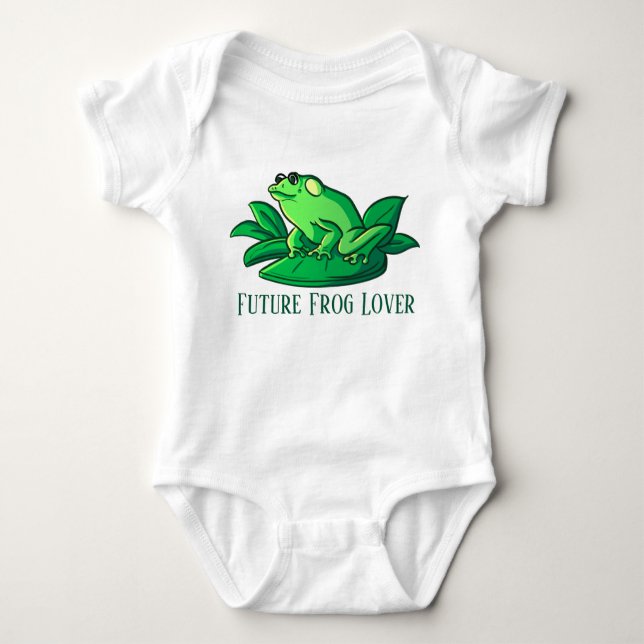 Body Para Bebê texto de adição de amante de sapo futuro unisex  (Frente)