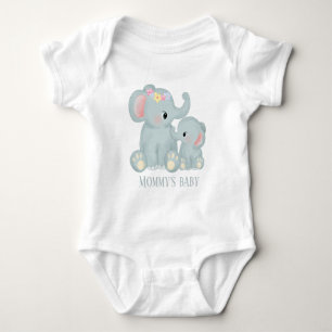 Body Para Bebê Texto de adição de elefante para bebê da Mamãe