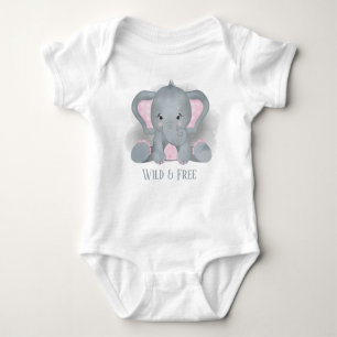Body Para Bebê texto de adição de elefante unisex