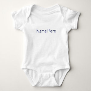 Body Para Bebê Texto de nome personalizado mínimo marinho azul br