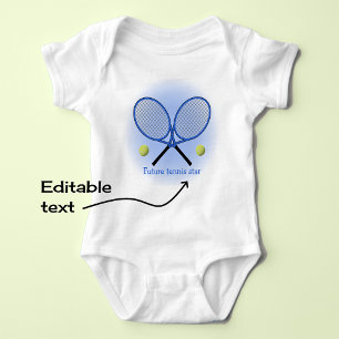 Body Para Bebê Texto ou nome de adição de tênis azul