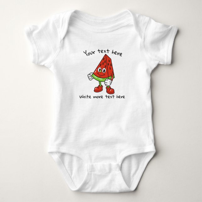 Body Para Bebê Texto personalizado adorável melão fofo fruta engr (Frente)