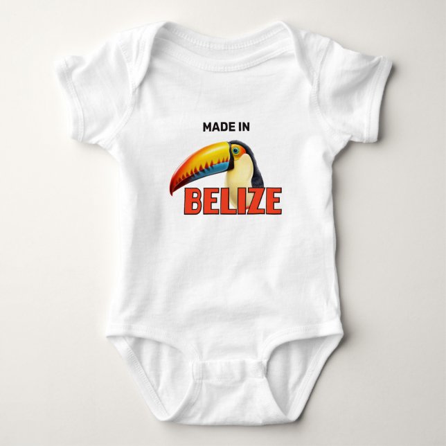 Body Para Bebê Texto Personalizado BELIZE Toucan (Frente)