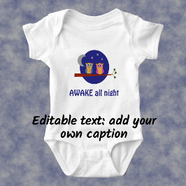 Body Para Bebê Texto personalizado do desenho animado noturno