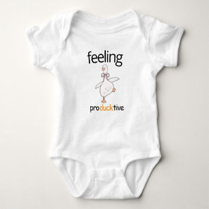 Body Para Bebê Texto Personalizado Do Pato Engraçado Sentindo Azu