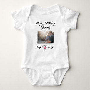 BODY PARA BEBÊ TEXTO PERSONALIZADO E FOTO DO PAI DE ANIVERSÁRIO F