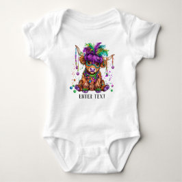 Body Para Bebê Texto Personalizado Garota-Bebê Mardi Gras Highlan
