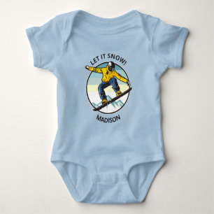 Body Para Bebê Texto personalizado & nome vestuário SNOWBOARDER