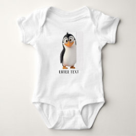 Body Para Bebê Texto Personalizado Pinguim Cujo Pinguim Peeking B