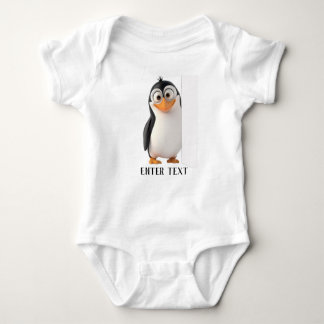 Body Para Bebê Texto Personalizado Pinguim Cujo Pinguim Peeking B