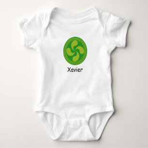 Body Para Bebê Texto personalizado, símbolo País Basco: Lauburu