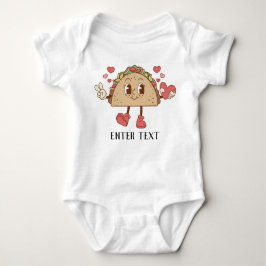 Body Para Bebê Texto personalizado Tacos de desenho animado Bebê 