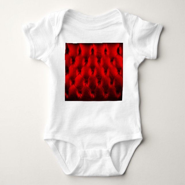 Body Para Bebê Textura de almofada de preenchimento vermelho de v (Frente)