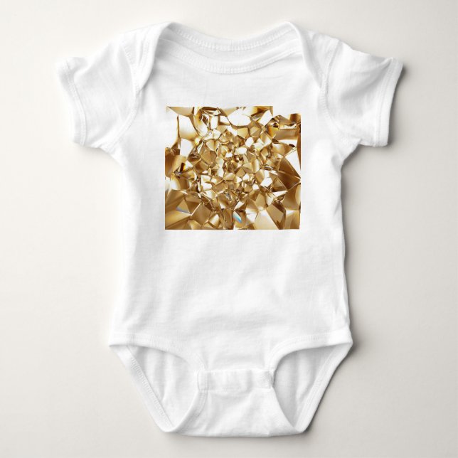 Body Para Bebê Textura de ouro de abstrato de 3D. (Frente)
