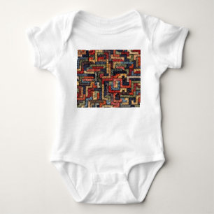 Body Para Bebê Textura geométrica bordada, étnica