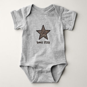 Body Para Bebê Textura Rock Star Funny Rock com Texto Personaliza