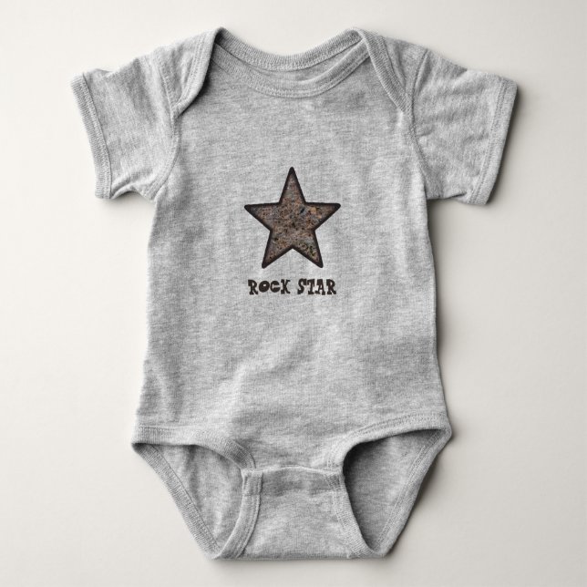 Body Para Bebê Textura Rock Star Funny Rock com Texto Personaliza (Frente)