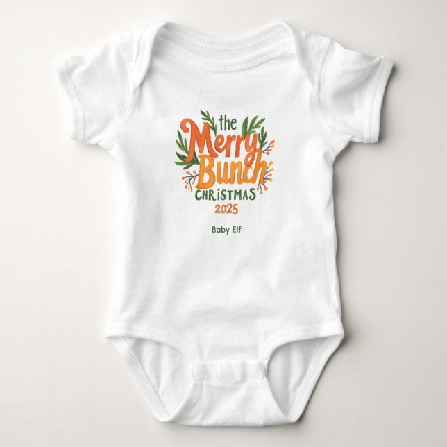 Body Para Bebê The Merry Bunch – Retro Family Christmas Bodysuit (Frente)