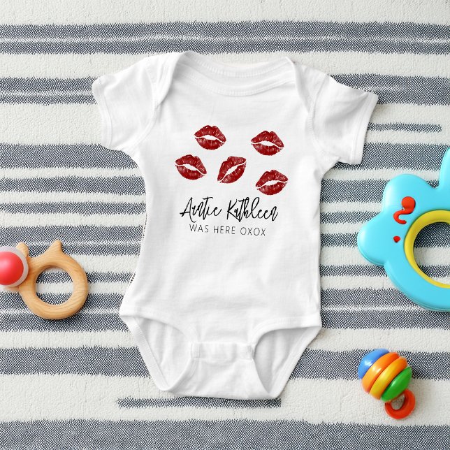 Body Para Bebê Tia Engraçada Kisses (Funny Auntie Kisses Baby Bodysuit)