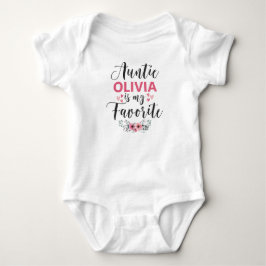 Body Para Bebê Tia Personalizada é Minha Favorita com Floral