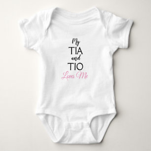 Body Para Bebê Tia & Tio (Auntie & tio) amam-me Bodysuit do bebê