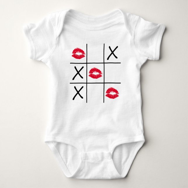 Body Para Bebê Tic Tac Toe lábios (Frente)