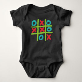 Body Para Bebê Tic-tac-toe Noughts e Cruzes