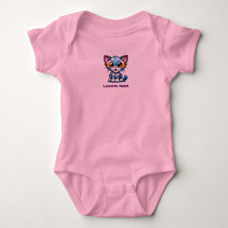 Body Para Bebê Tie Dye Kitty Cat Diz Amor