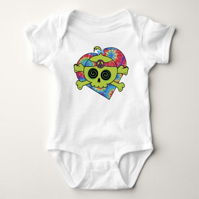 Body Para Bebê Tie Dye Skull (Frente)