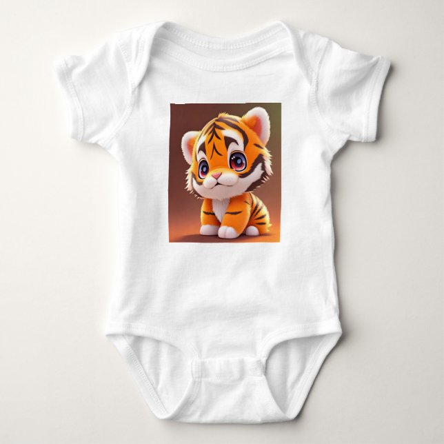 Body Para Bebê Tigre-bebê bonito para os ventiladores Tigre (Frente)