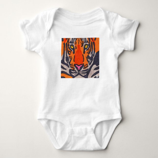 Body Para Bebê Tigre (branco) - Bodysuit de Bebê (Frente)