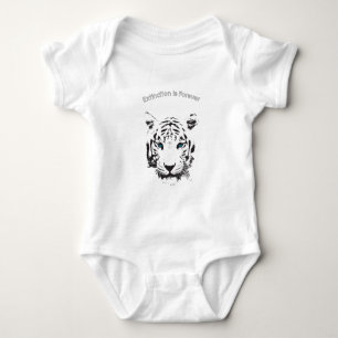 Body Para Bebê Tigre branco com olhos azuis