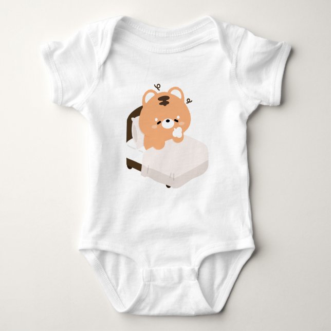 Body Para Bebê Tigre Cansado Fofo (Frente)