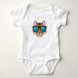 Body Para Bebê Tigre com óculos de sol