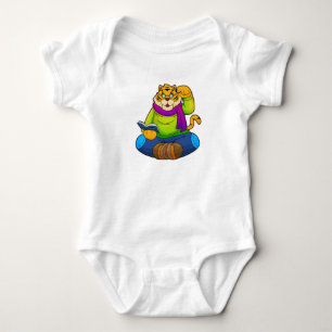 Body Para Bebê Tigre como Nerd do Livro