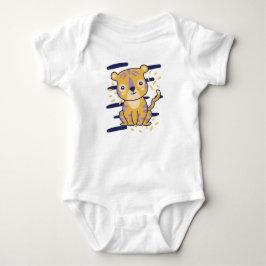 Body Para Bebê Tigre de Desenho Adorável Sentado Orgulhosamente –