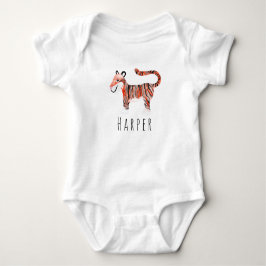 Body Para Bebê Tigre de Selva Unisex Unisex com Nome