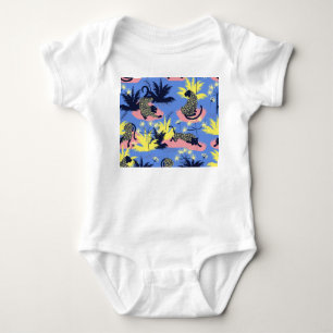 Body Para Bebê Tigre geométrico, leopardo: padrão infantil.