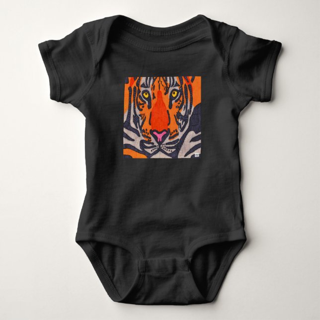 Body Para Bebê Tigre (preto) - Bodysuit de Bebê (Frente)