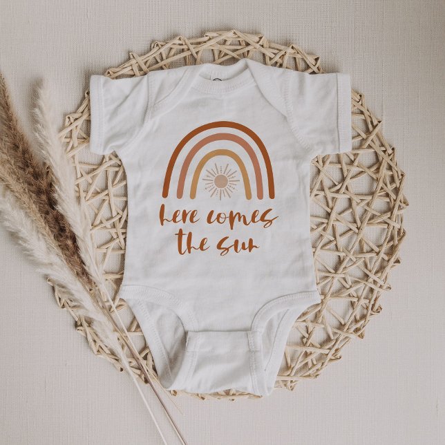 Body Para Bebê TINLEY Boho Terracotta Rainbow Aqui vem o Sol (Criador carregado)