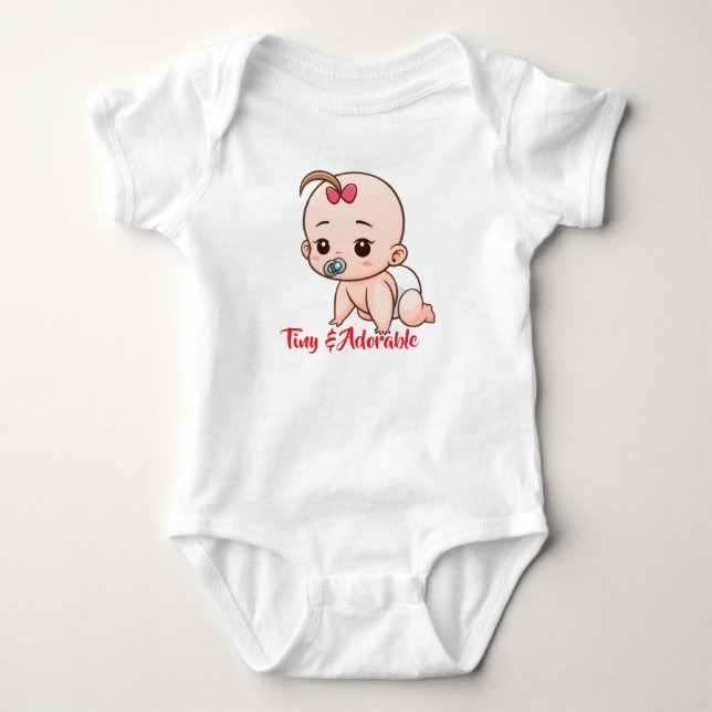Body Para Bebê Tiny & Adorable Cartoon Baby (Frente)