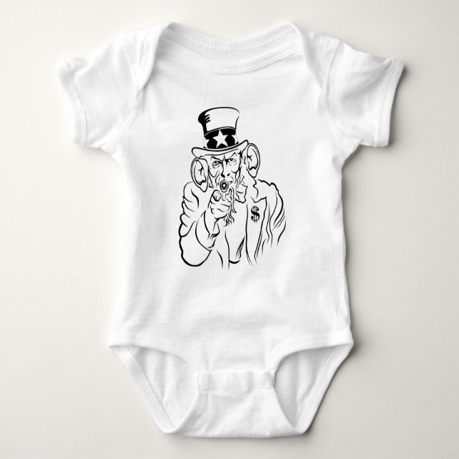 Body Para Bebê Tio Sam ouve (Frente)