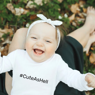 Body Para Bebê Típica Mínima Da Hashtag Personalizada "Cute As He