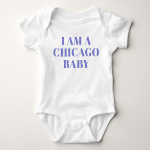 Body Para Bebê Tipografia Azul Roupas de Bebê Chicago