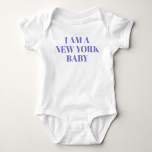 Body Para Bebê Tipografia Azul Roupas de Bebê Nova York